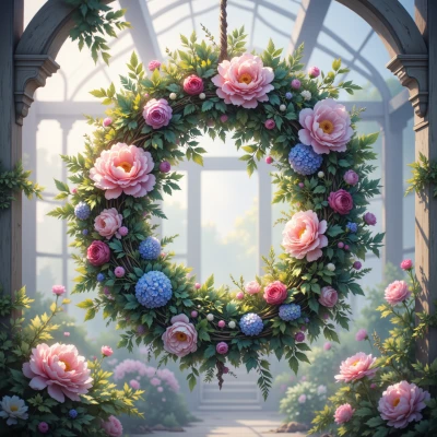 Luminous Botanical Wreath