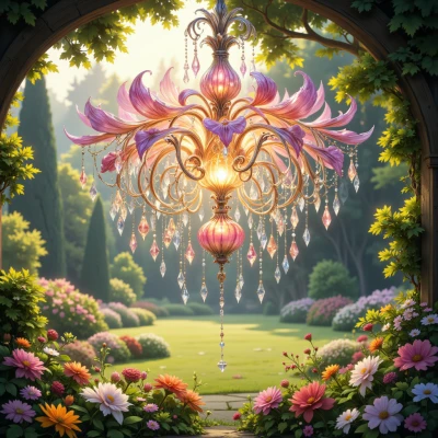 Luminous Petal Chandelier