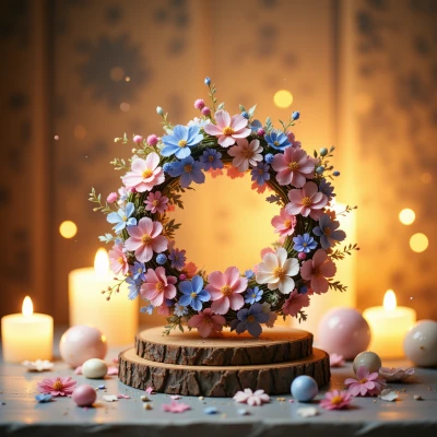 Luminous Floral Wreath