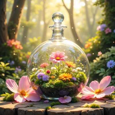 Sunny Blooming Terrarium