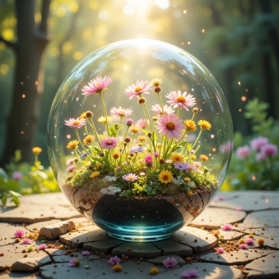 Luminous Wildflower Terrarium