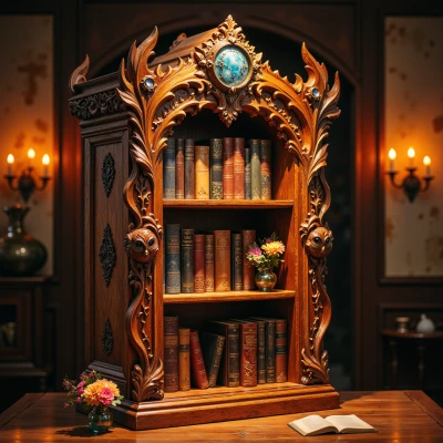 Moonlit Bookshelf