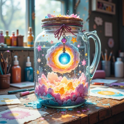 Sunset Whimsy Wishes Jar