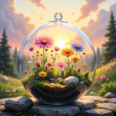 Sunset Bloom Terrarium