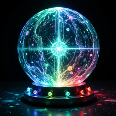 Neon Pixel Sphere
