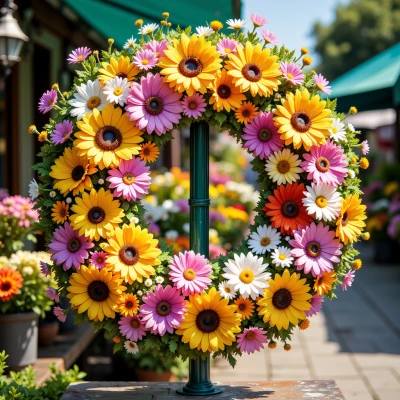 Vibrant Floral Wreath