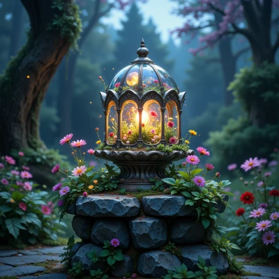 Moonlit Petal Terrarium