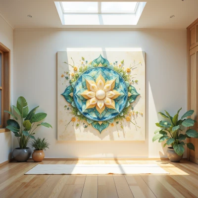 Sunlit Mandala Wall Hanging