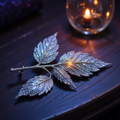 Luminous Leaf Brooch