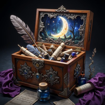 Moonlit Quill Box