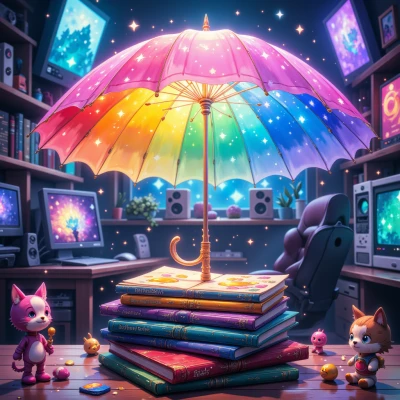 Glowing Pixel Parasol