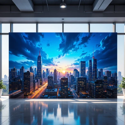 Velvet City Skyline Canvas