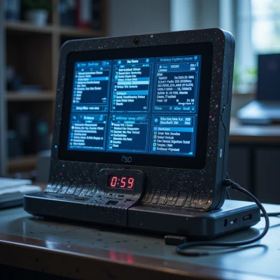 Cyber Sentinel Desk Clock