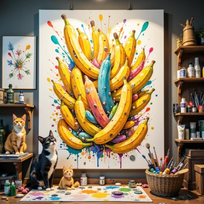 Banana-Splattered Meme Masterpiece