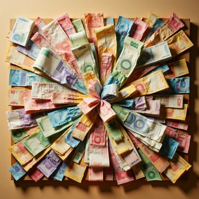 Currency Collage Canvas