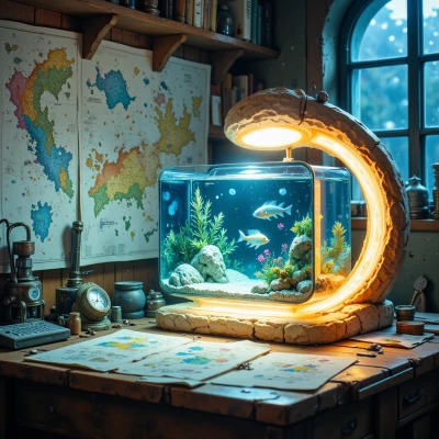 Bioluminescent Fish-Tank Desk Lamp