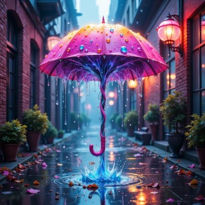 Rebellious Umbrella of Upside-Down Rain