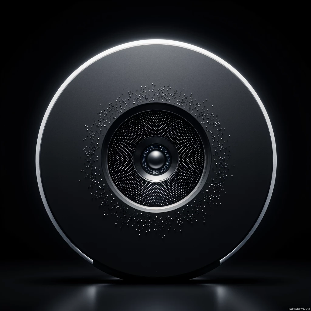 A circular object with a metallic finish and a glowing ring around it.