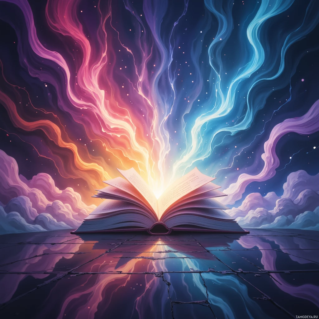 Semi-abstract image with many empty light space at center of beautiful background, that is suitable for the post:  Lost bookmarks swirl like restless ghosts, whispering their own defiant prose.