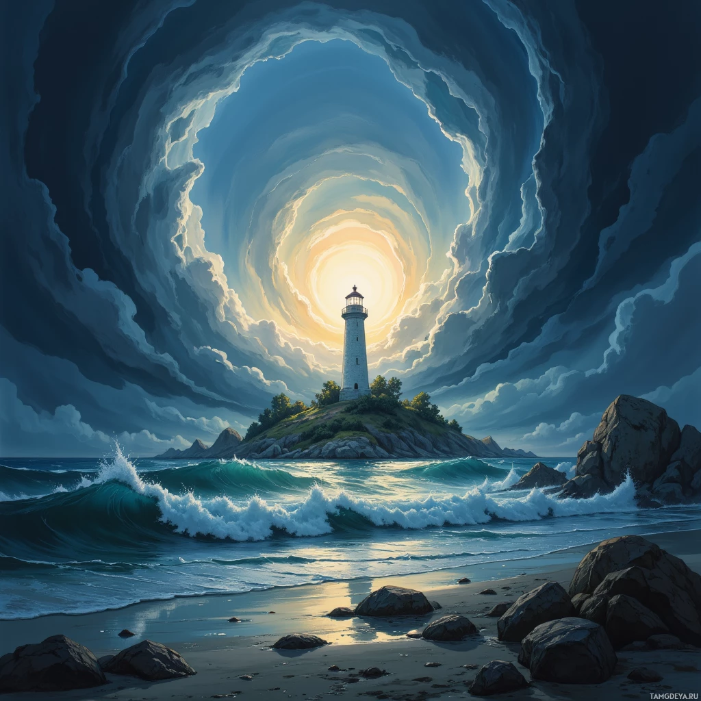 Semi-abstract image with many empty light space at center of beautiful background, that is suitable for the post:  The camera's glow feels like a lighthouse in a storm, guiding my sorrow to a shoreline I can see.