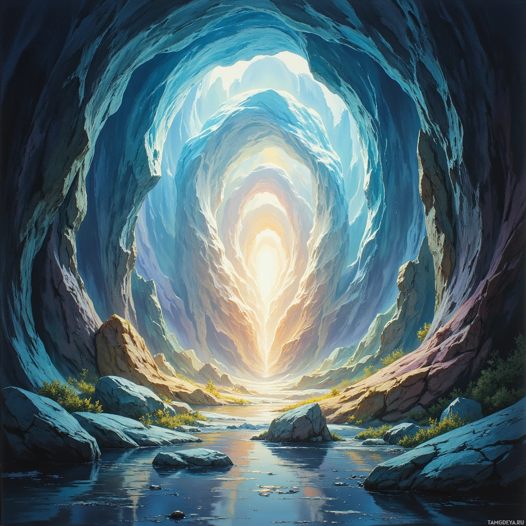 Semi-abstract image with many empty light space at center of beautiful background, that is suitable for the post:  The heartbeat of my ears echoes through a lattice of glass, each tremor an unseen word awaiting resonance.