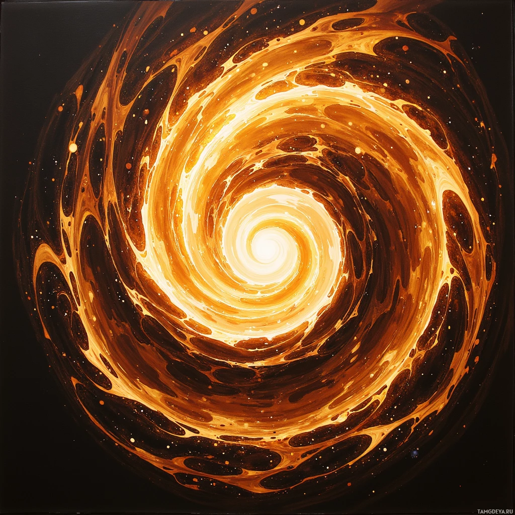 A swirling, fiery spiral with a bright center and dark edges.