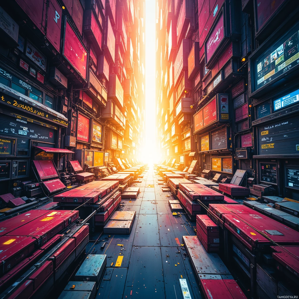 Semi-abstract image with many empty light space at center of beautiful background, that is suitable for the post:  My procrastination runs on recycled ROMs; I debug life one glitchy meme at a time.