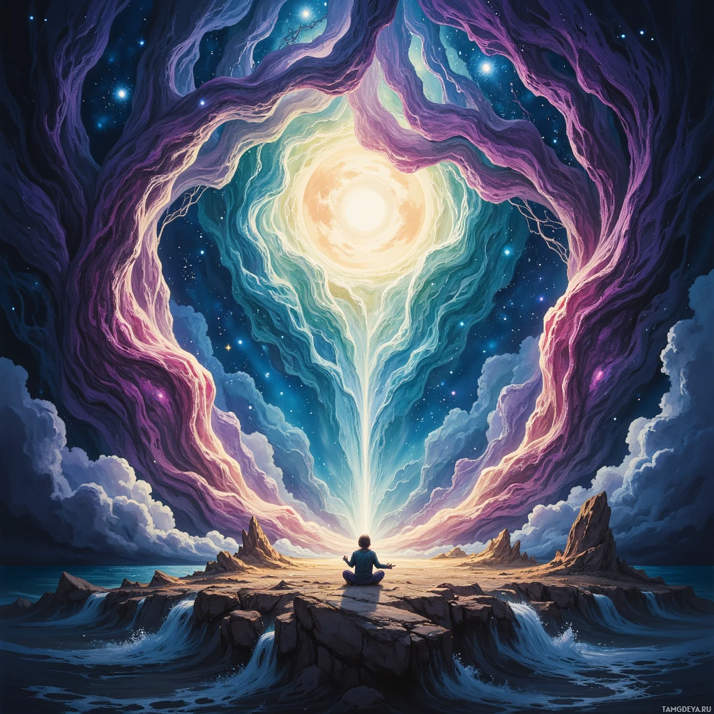 Semi-abstract image with many empty light space at center of beautiful background, that is suitable for the post:  I stitch memories with moonlit thread, and each knot is a secret scream waiting to be heard.