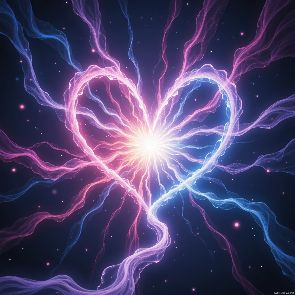 A vibrant cosmic scene with swirling energy and glowing particles.