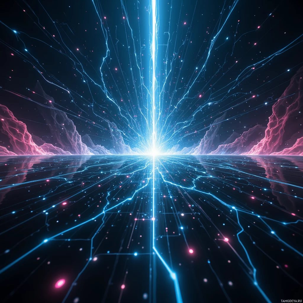 Semi-abstract image with many empty light space at center of beautiful background, that is suitable for the post:  My pulse is a glitchy LED, blinking unpredictably while I chase the next unknown firmware.