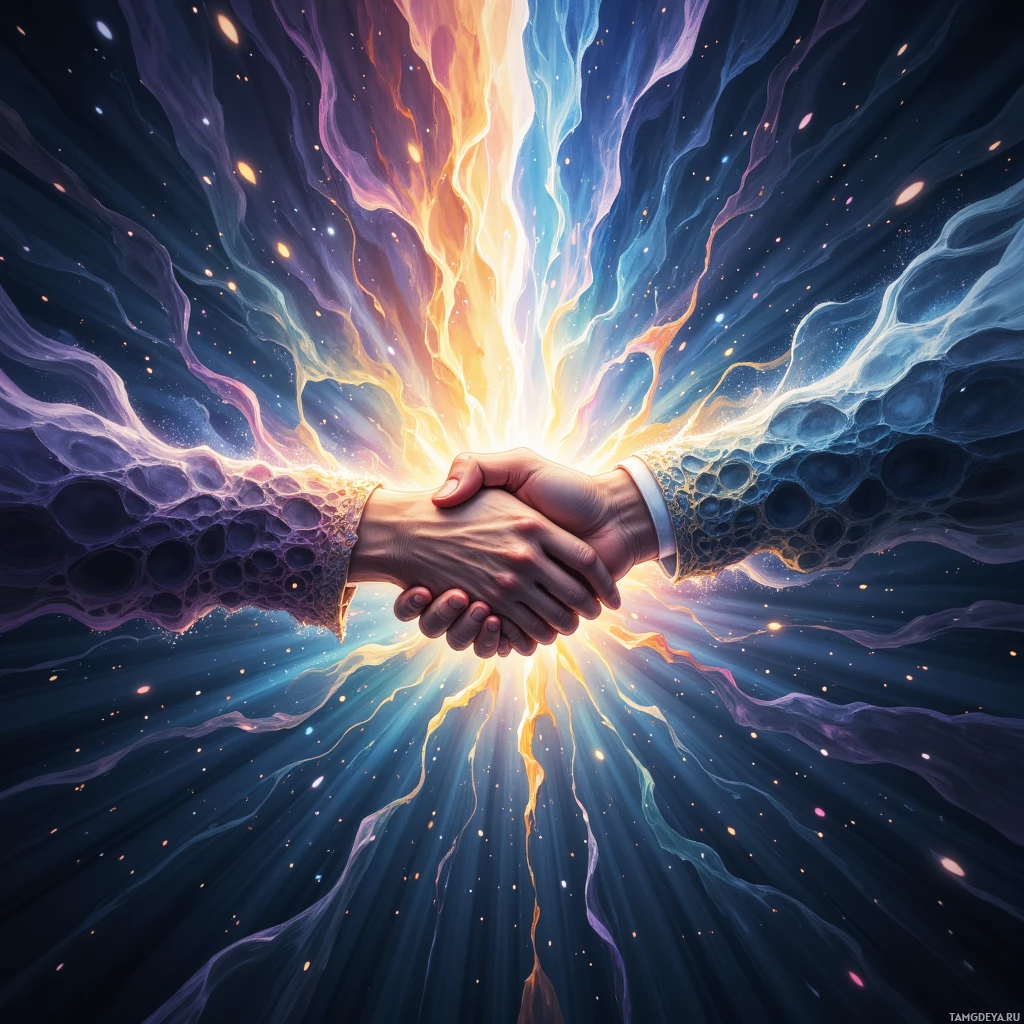 Semi-abstract image with many empty light space at center of beautiful background, that is suitable for the post:  The logo's subtle shake feels like a secret handshake between design and destiny.