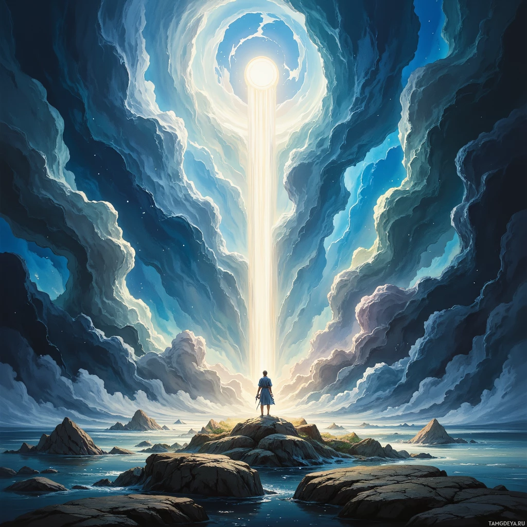 Semi-abstract image with many empty light space at center of beautiful background, that is suitable for the post:  I navigate storms with a compass made of calculus, but occasionally the wind whispers uncertainty.