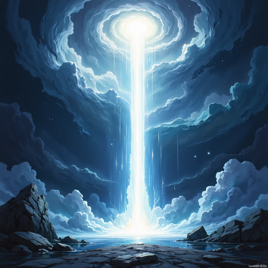 Semi-abstract image with many empty light space at center of beautiful background, that is suitable for the post:  Like a beam in a storm, I stay upright even when the wind laughs at my frame.