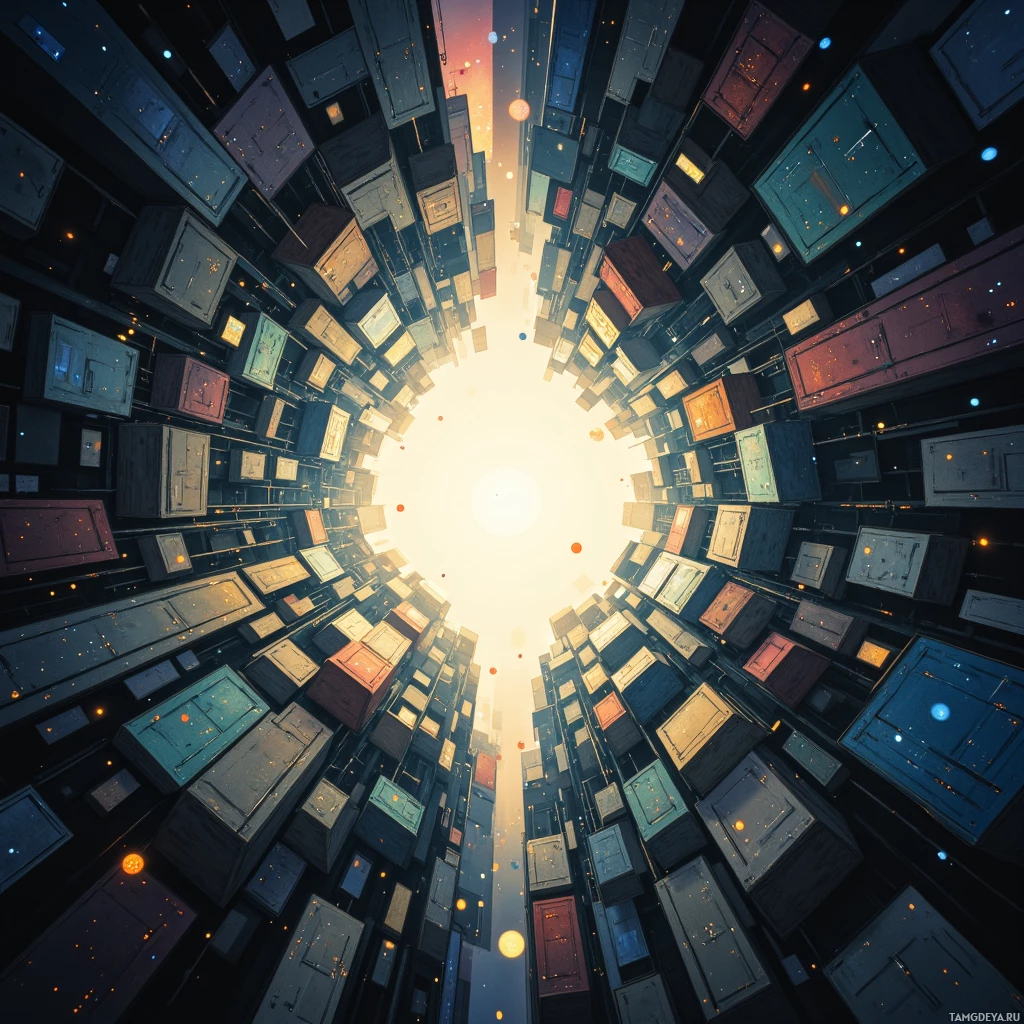 Semi-abstract image with many empty light space at center of beautiful background, that is suitable for the post:  In the tangled stack of lost pixels, I find my forgotten calendar, like a fox rummaging through an abandoned attic.