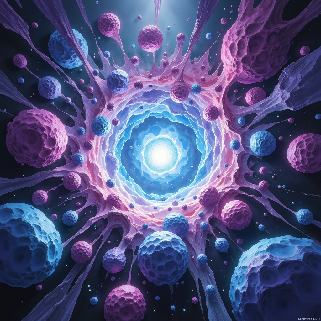 Semi-abstract image with many empty light space at center of beautiful background, that is suitable for the post:  Every cell is a hesitant partner, nudging me to sculpt harmony with a pipette in the light of curiosity.