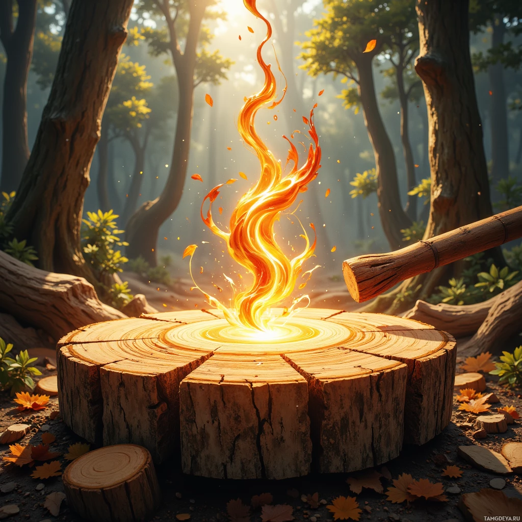 Semi-abstract image with many empty light space at center of beautiful background, that is suitable for the post:  Each knot in a log is a story I respect; my hammer reads its chapters.