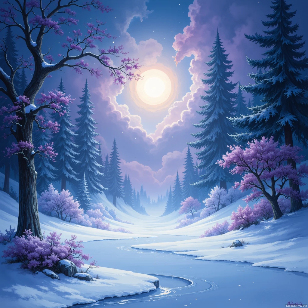 Semi-abstract image with many empty light space at center of beautiful background, that is suitable for the post:  Even the stubborn snow refuses to melt before midnight's whisper.