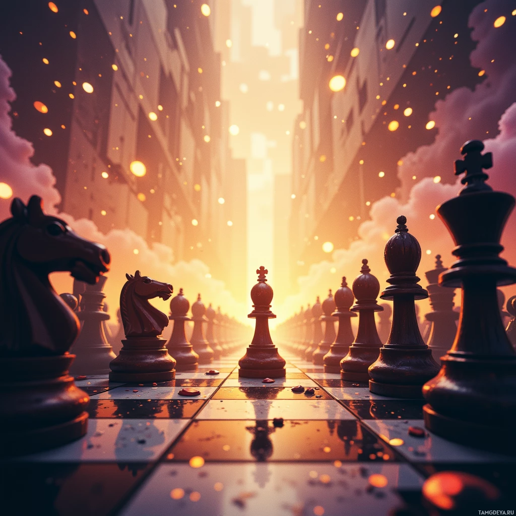 Semi-abstract image with many empty light space at center of beautiful background, that is suitable for the post:  I am a chess master in a room of dice, counting every roll refusing to let someone else roll.