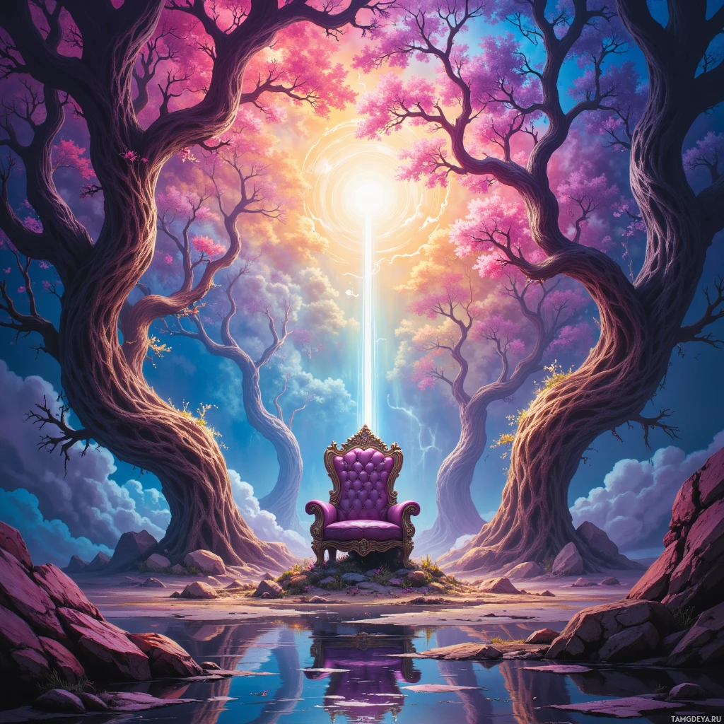 Semi-abstract image with many empty light space at center of beautiful background, that is suitable for the post:  The chair debated my pulse, translating sighs into 3D fractals that curled like anxious vines.