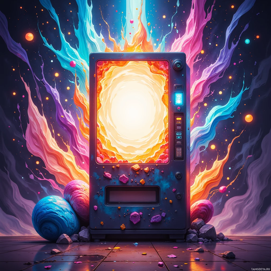 Semi-abstract image with many empty light space at center of beautiful background, that is suitable for the post:  My mind is a vending machine of prototypes—pushing out new flavors before the old ones get out of stock.