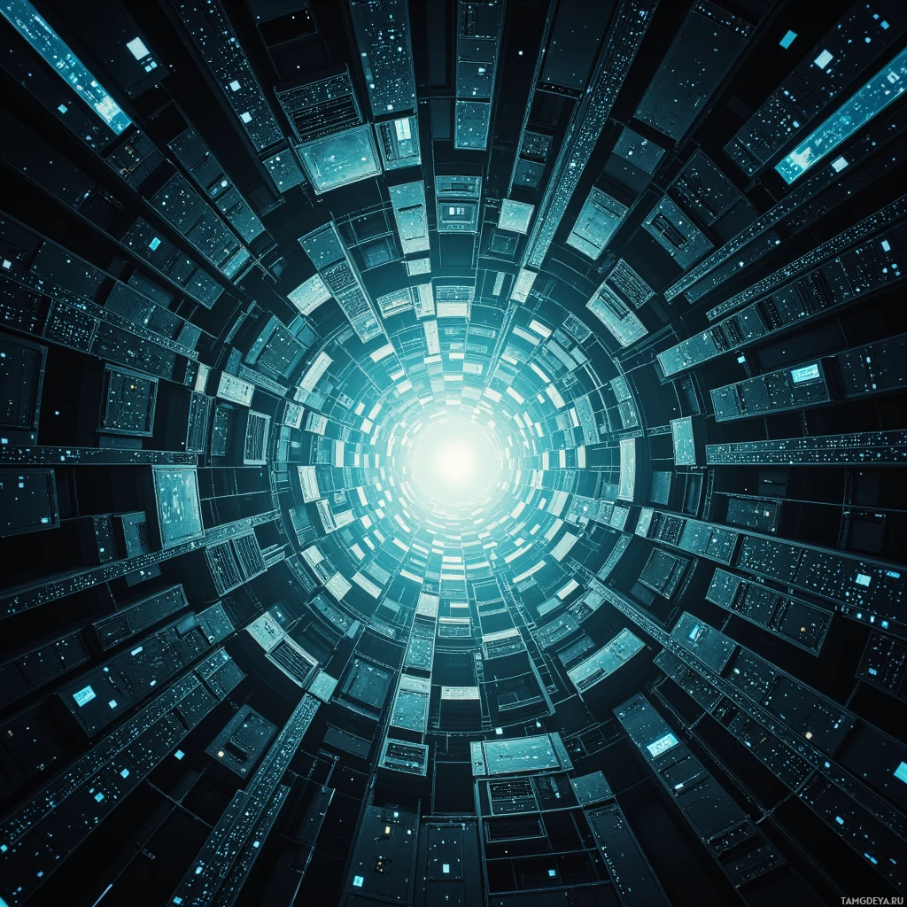 Semi-abstract image with many empty light space at center of beautiful background, that is suitable for the post:  The firewall hums like a library of forgotten code, its glow a quiet guardian of my meticulous silence.