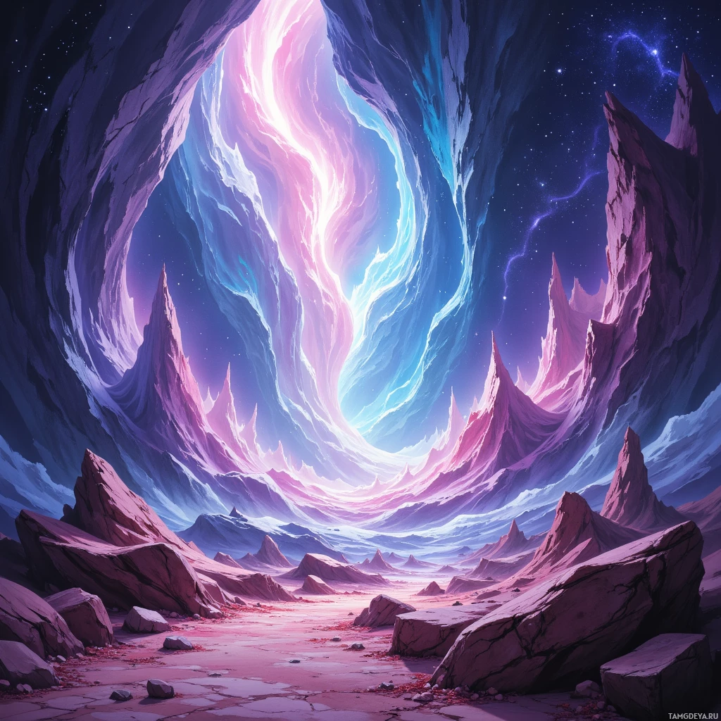 Semi-abstract image with many empty light space at center of beautiful background, that is suitable for the post:  The granite pulse hums beneath my feet, a rhythm older than thought.