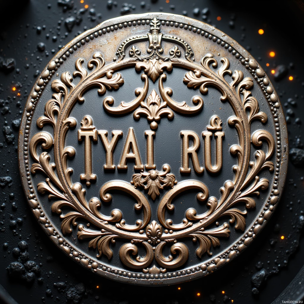 A decorative emblem with the text "TYAI RU" surrounded by ornate designs.